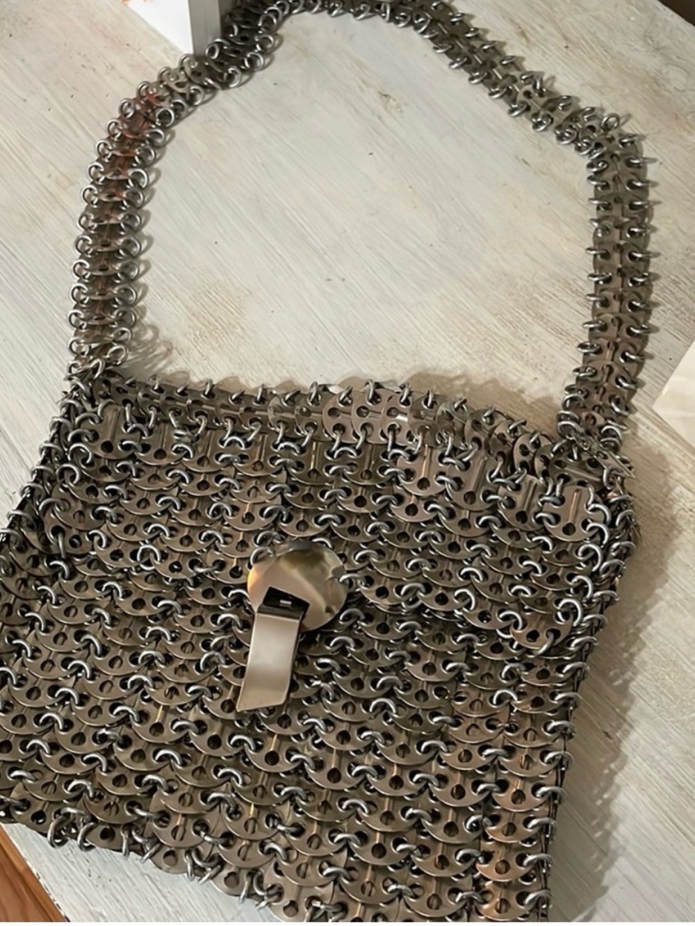 Silver Chainmail Shoulder -paco rabanne - Picture 2 of 4